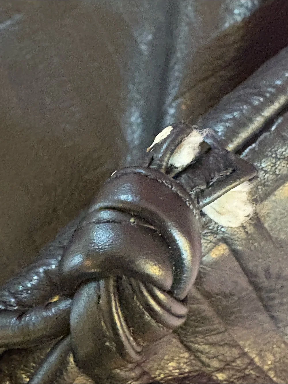 Andre Oliver Black Leather Hobo with Gold Rings